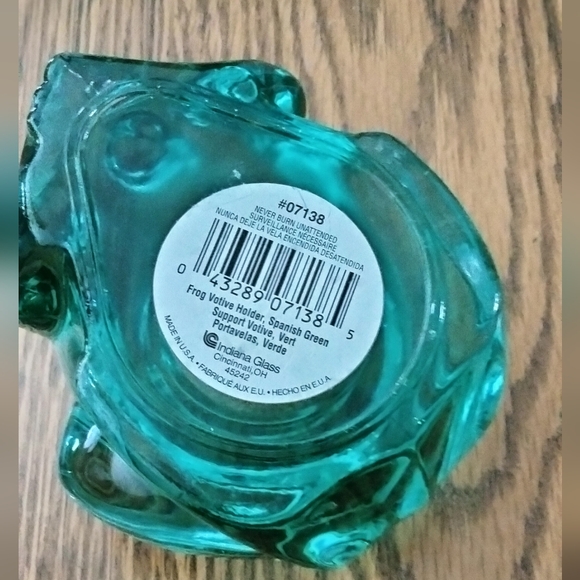 Indiana Glass Green Frog Candle Holder - Picture 8 of 9